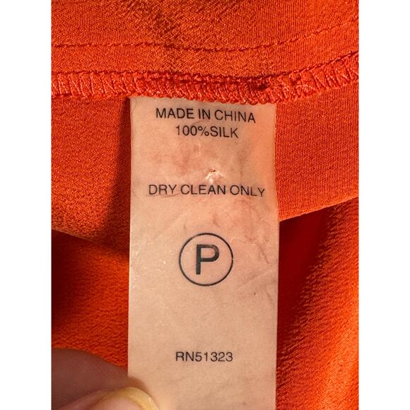 Vince Camuto Two By Silk Utility Blouse in Rust Orange Size S - Picture 10 of 11